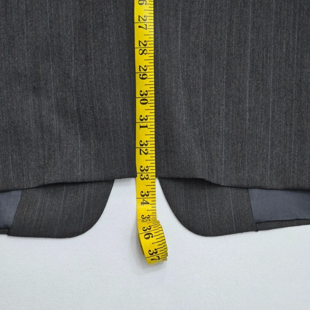 Hickey Freeman Nordstrom Mens 44L Wool Pinstripe Blazer Jacket Charcoal Grey 44L